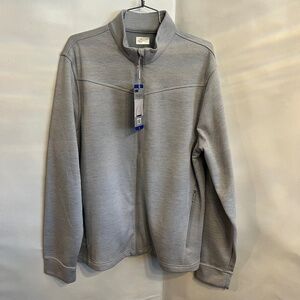 Greg Norman Shark Golf Zip up Jacket Gray side Zip Pockets Size L New with Tags